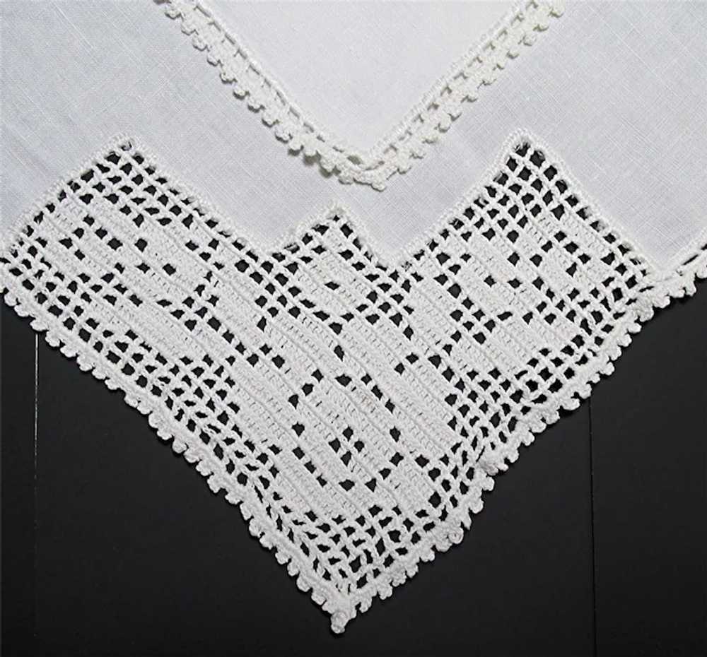 Wedding Hanky Off White Linen Hankie - image 3