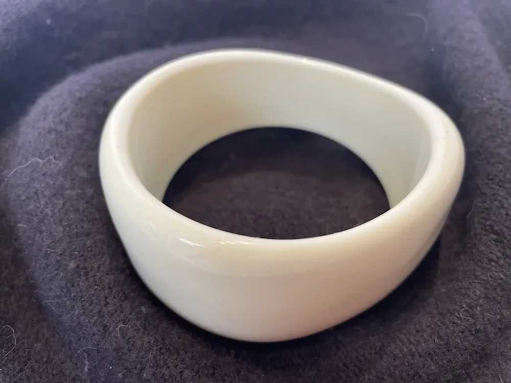 Ivory Lucite Asymmetrical Bangle Bracelet - image 2