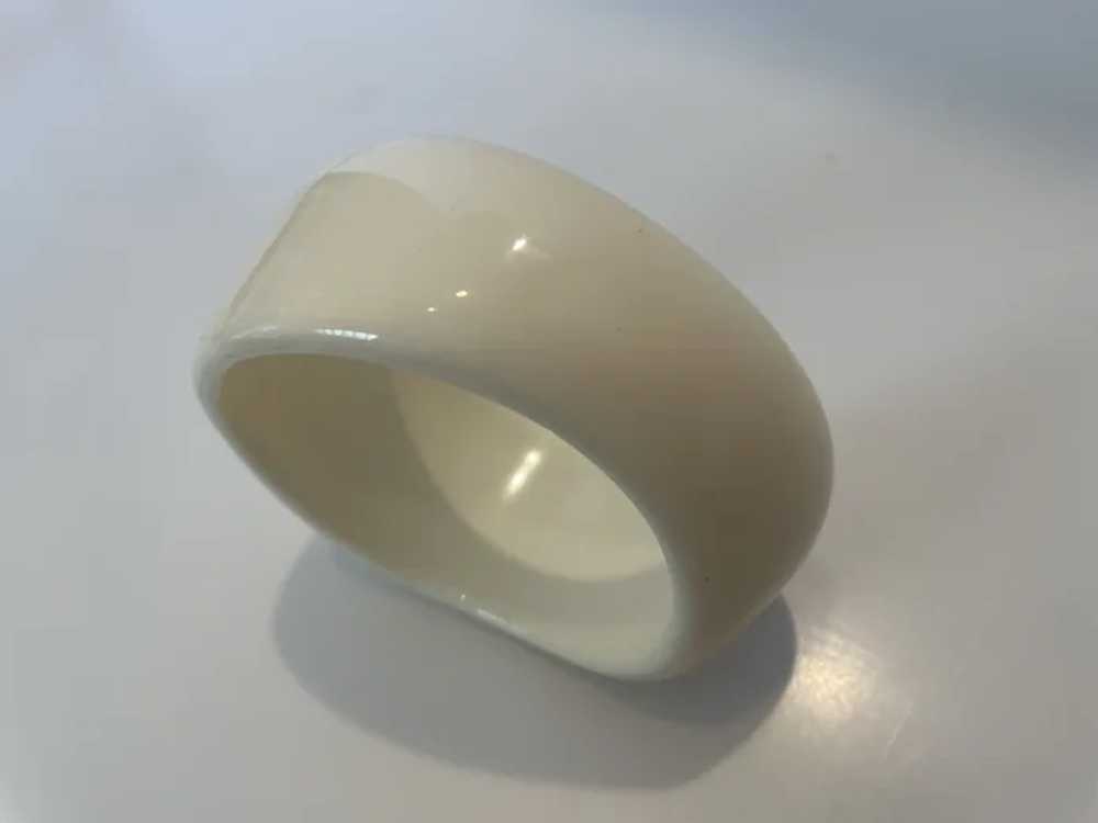 Ivory Lucite Asymmetrical Bangle Bracelet - image 6