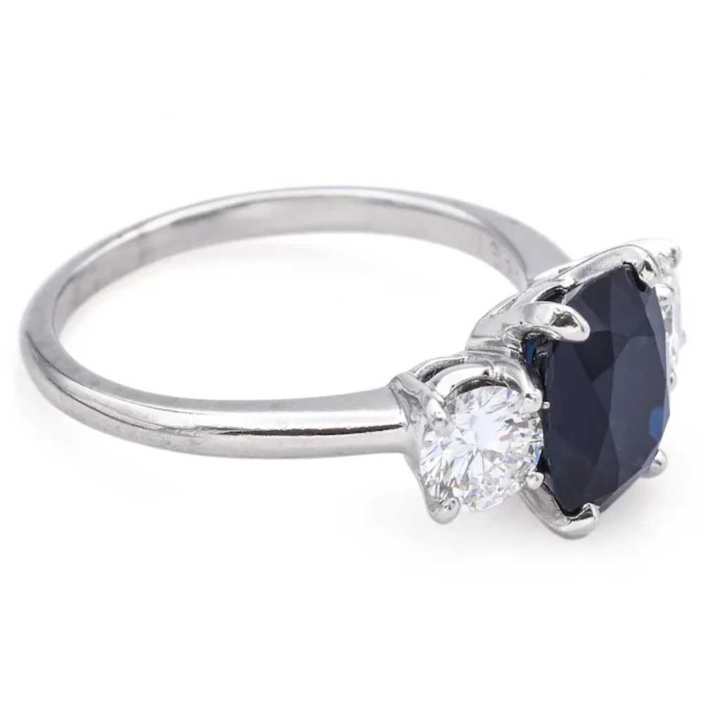 Vintage Platinum 2.71ct Sapphire & 0.96tcw Diamon… - image 6