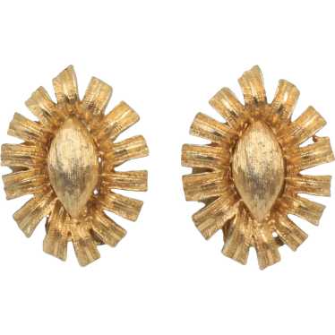 Earrings Coro Floral Textured Gold Plated