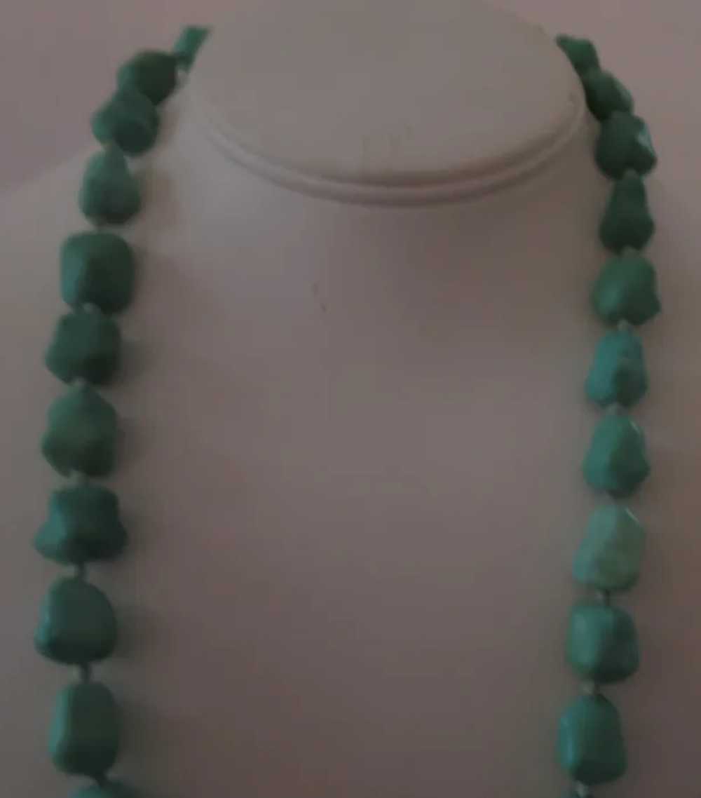 Vintage Chunky Turquoise Nuggets Necklace - image 3