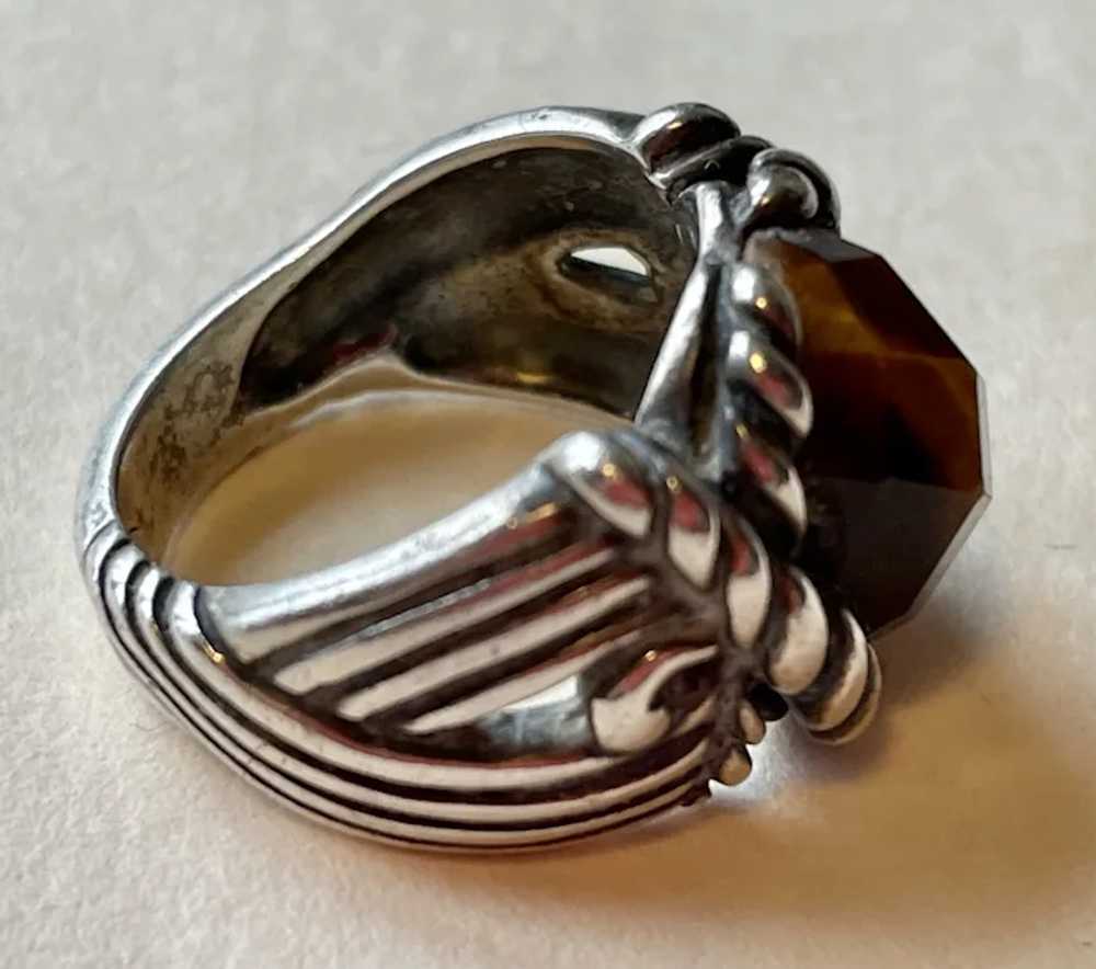 Faceted Tiger's Eye Sterling Ring - image 5