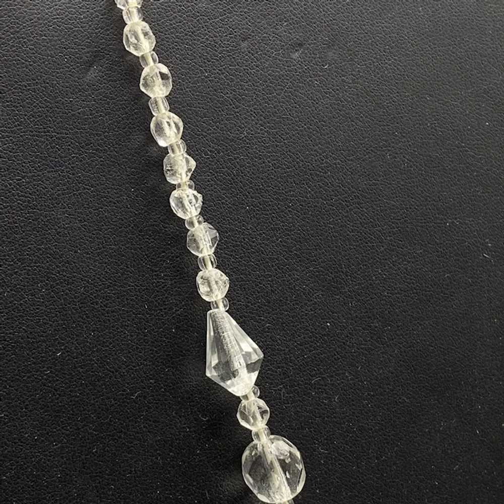 Vintage Graduated Clear Glass Crystal Faceted Bea… - image 3