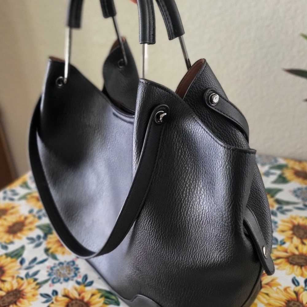 Sondra Roberts Vegan Leather handbag tote purse - image 2