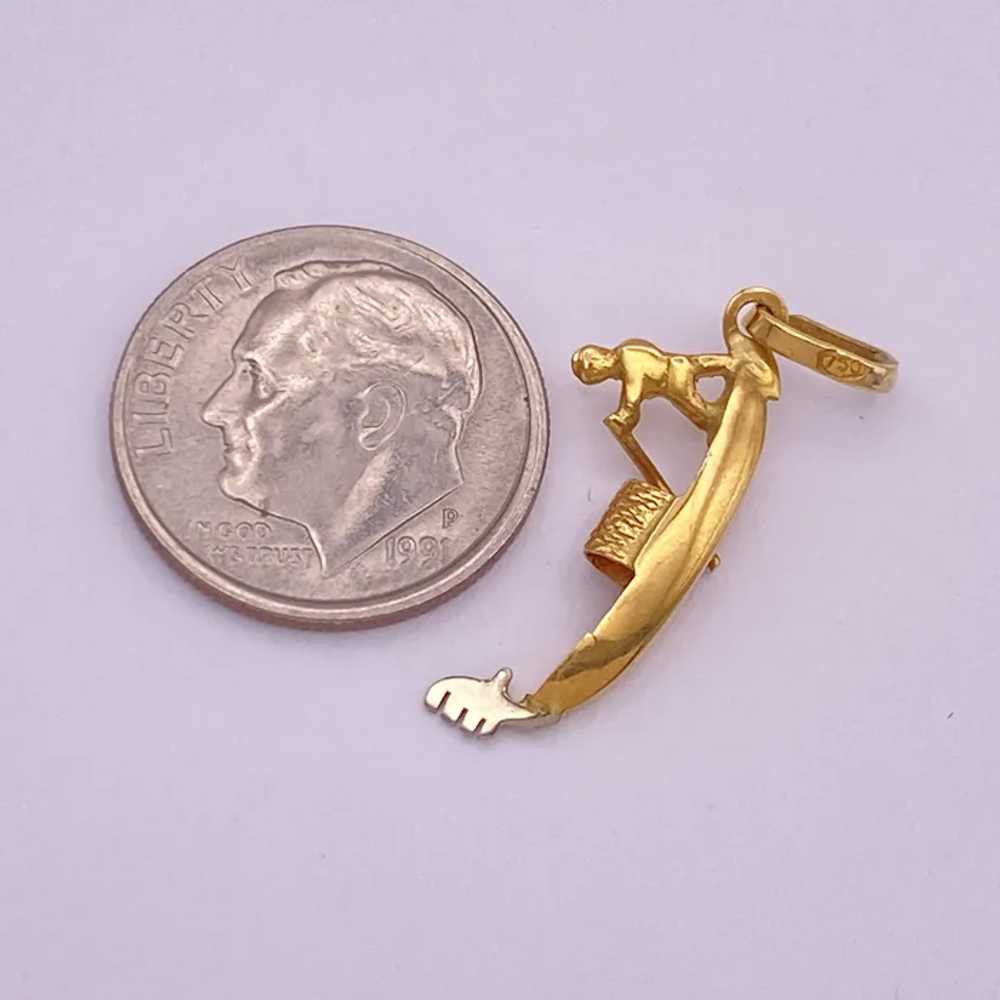 Venice Italy Gondola Charm 18K gold Reversible Th… - image 3