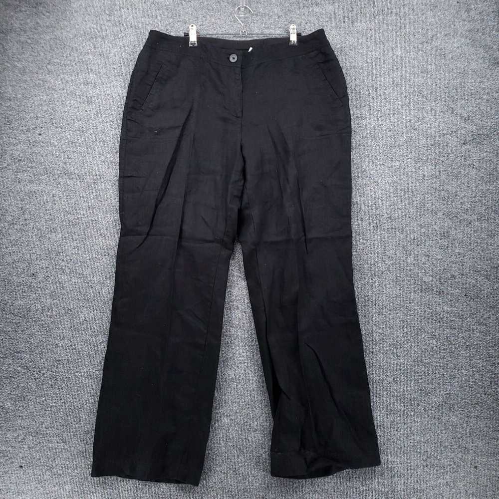 Vintage Chicos Pants Womens 3 Black Linen Zip Mid… - image 1
