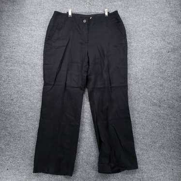 Vintage Chicos Pants Womens 3 Black Linen Zip Mid… - image 1
