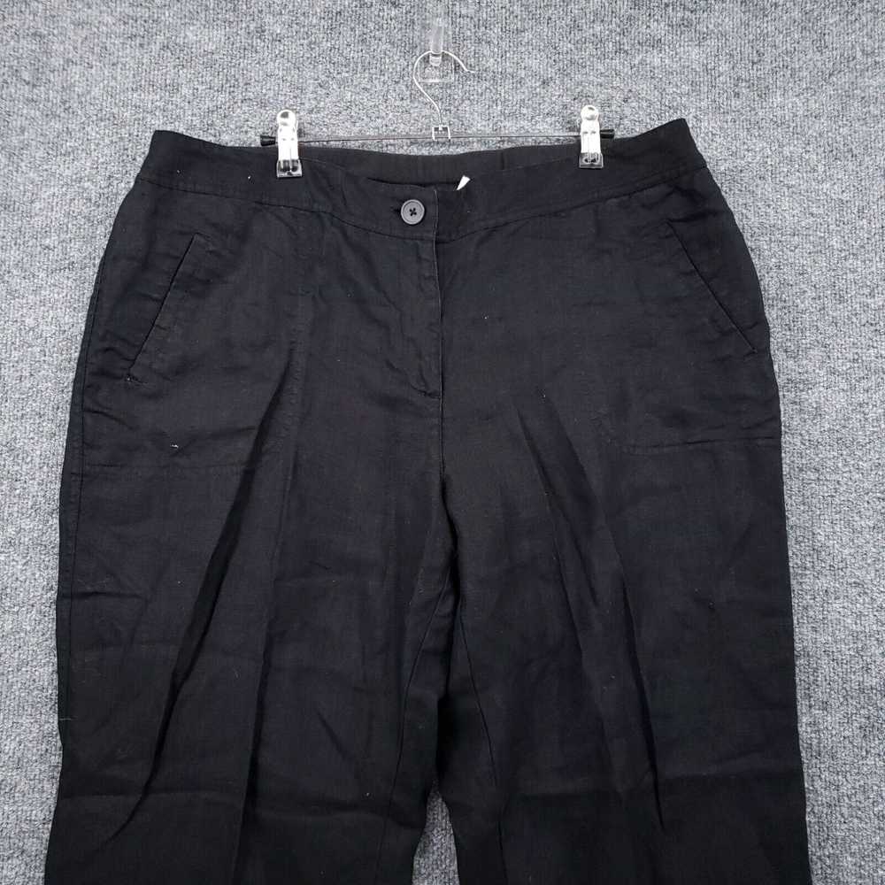 Vintage Chicos Pants Womens 3 Black Linen Zip Mid… - image 2
