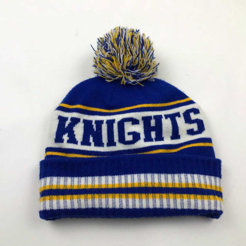 Vintage Knights Beanie Hat Cap Blue White Yellow … - image 2