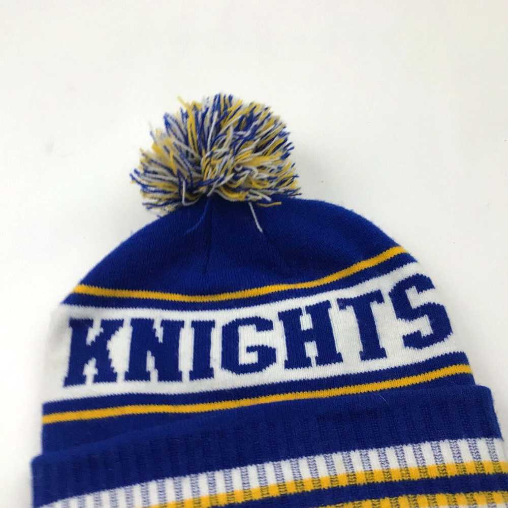 Vintage Knights Beanie Hat Cap Blue White Yellow … - image 3