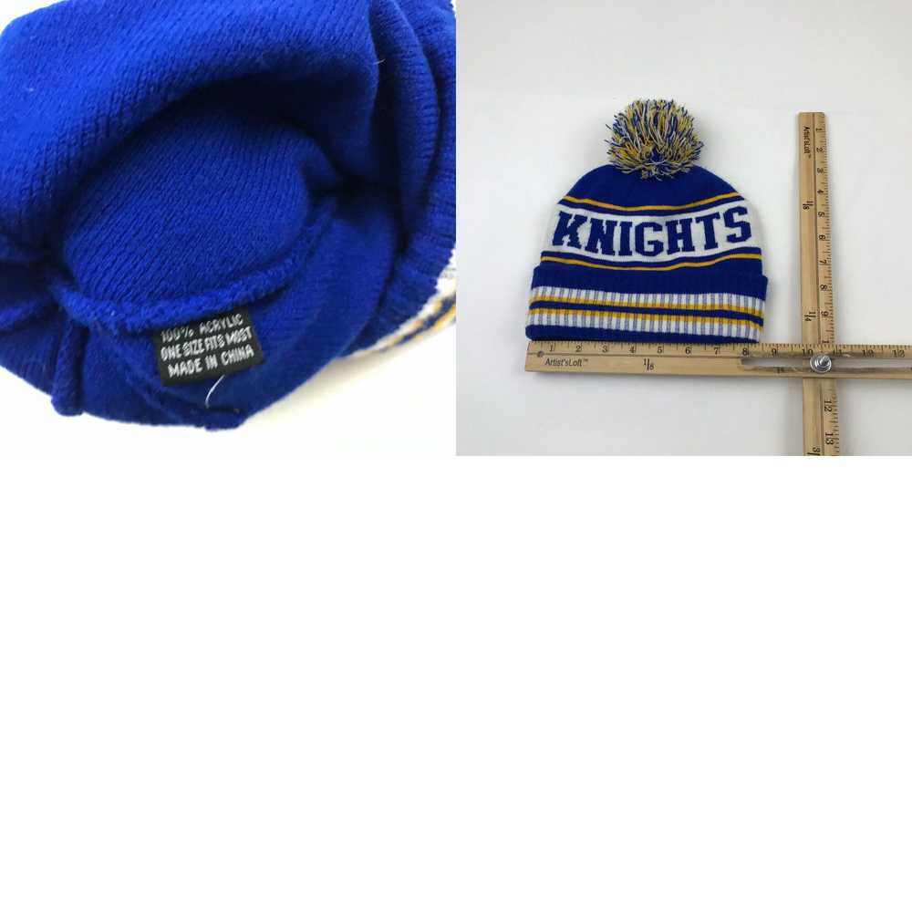 Vintage Knights Beanie Hat Cap Blue White Yellow … - image 4