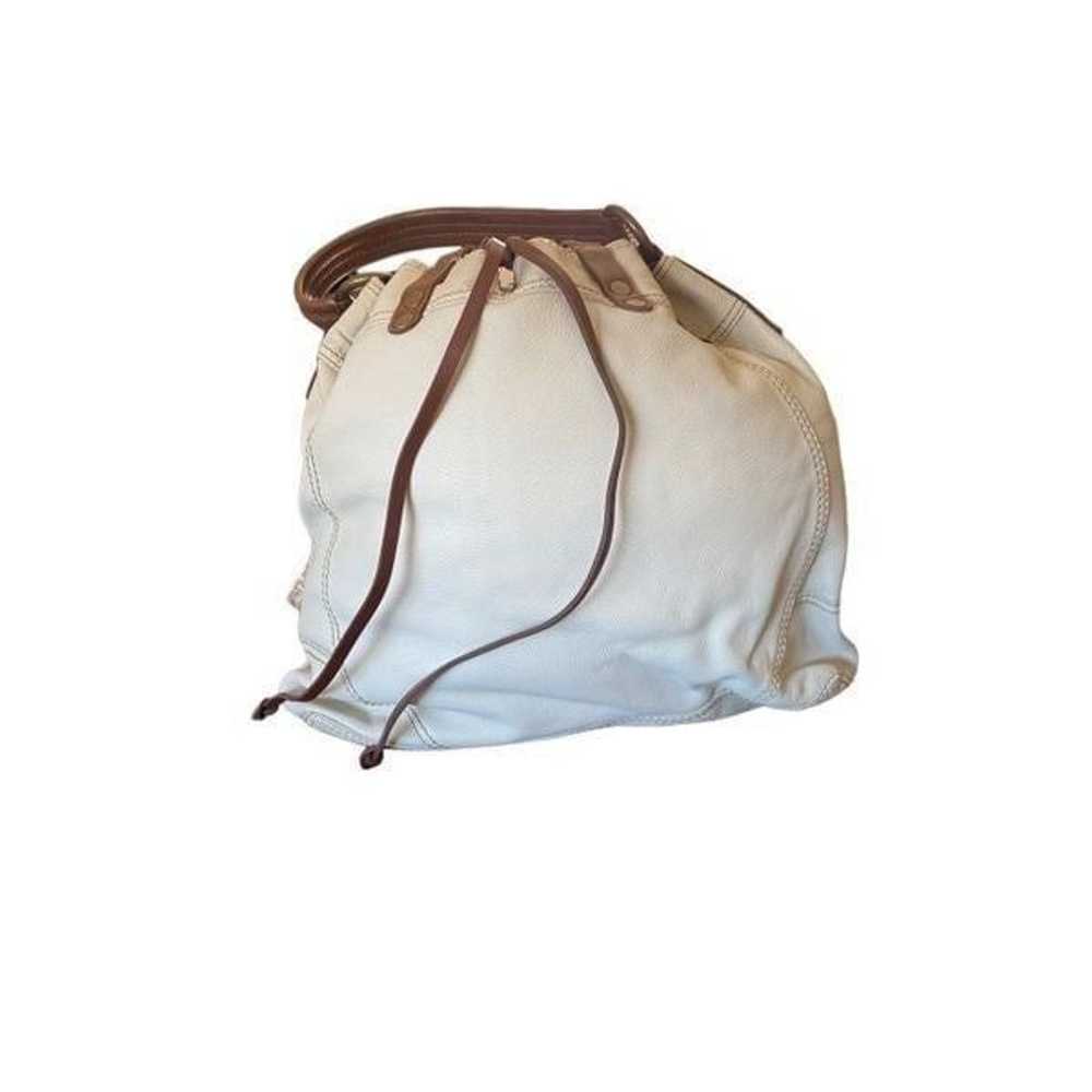 Lucky Brand ivory and brown leather drawstring ho… - image 3