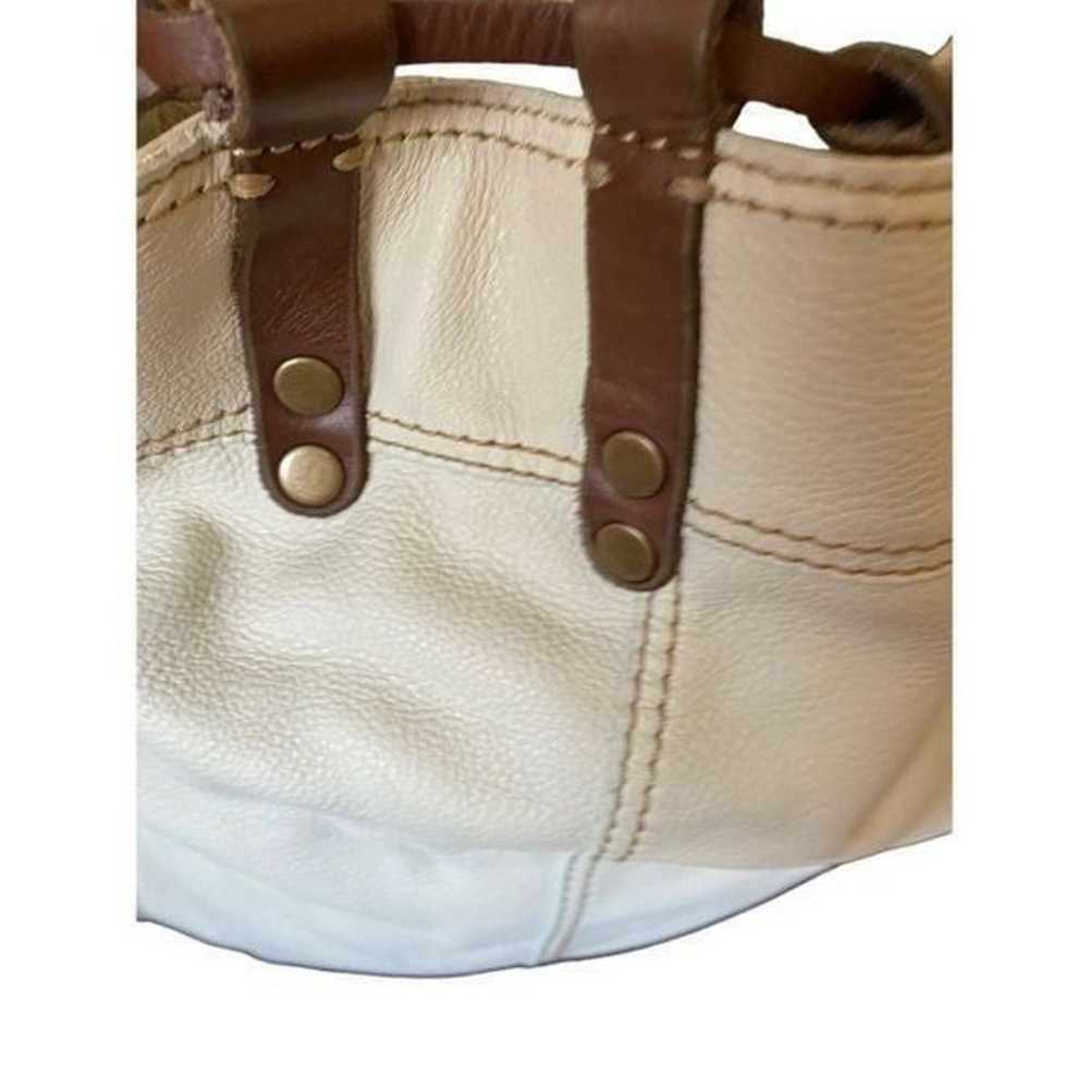 Lucky Brand ivory and brown leather drawstring ho… - image 5