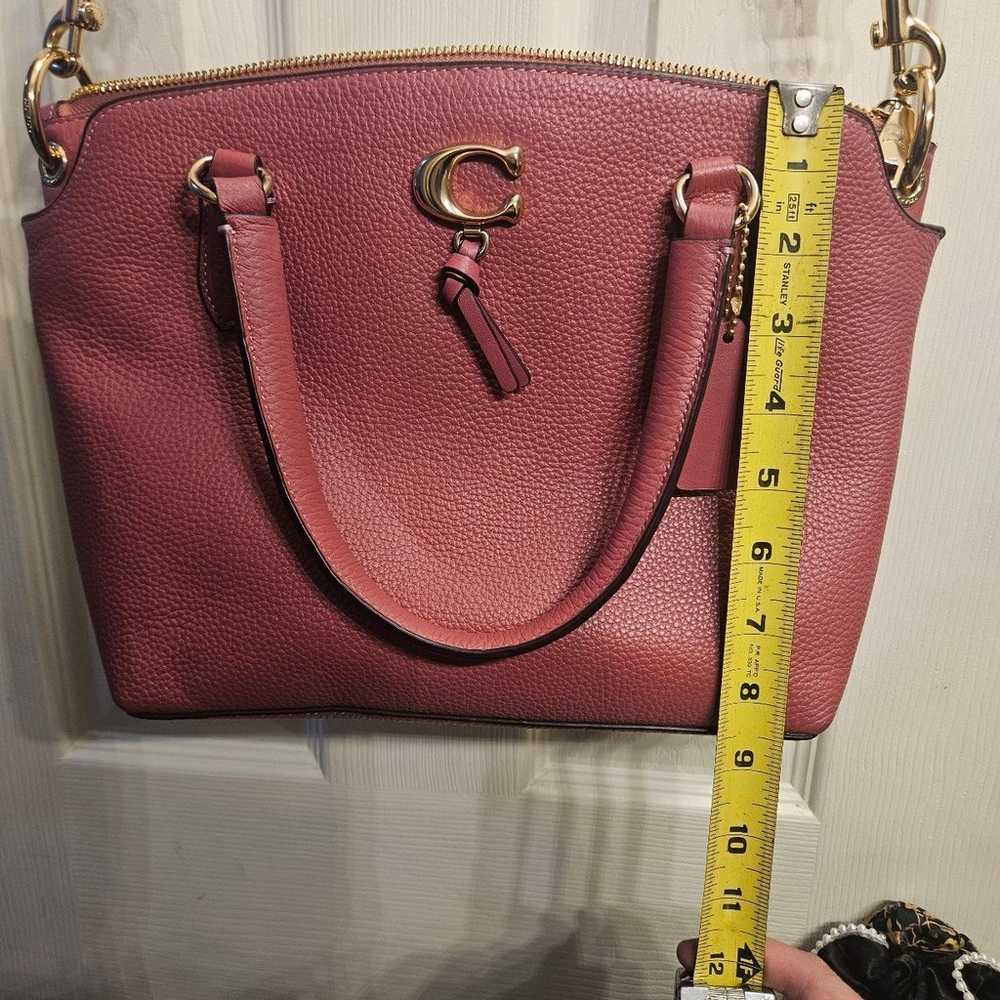 Coach Remi Satchel Rouge Pink Pebbled Leather pur… - image 10