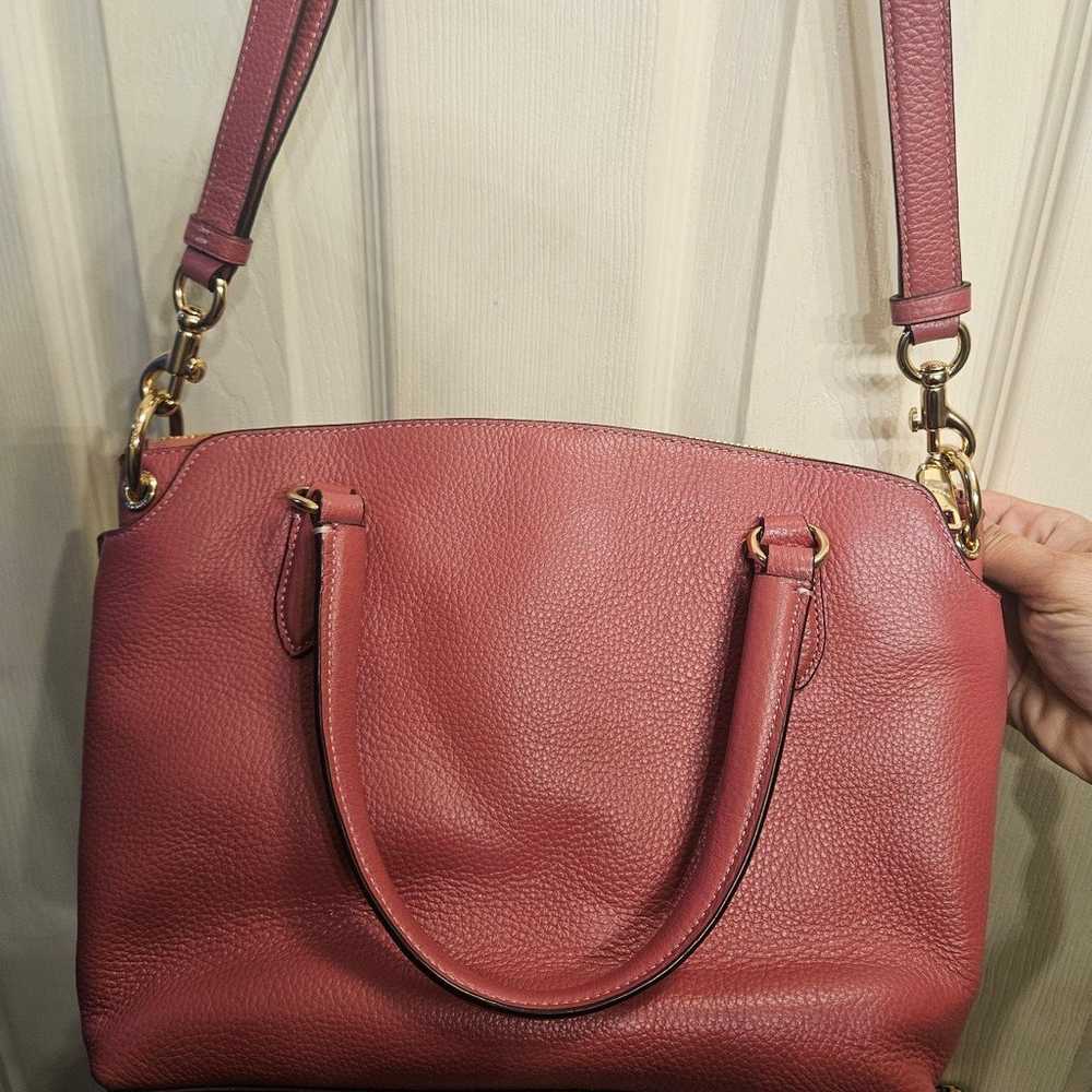 Coach Remi Satchel Rouge Pink Pebbled Leather pur… - image 4