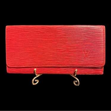-EUC Authenticated Louis Vuitton Red Epi Leather … - image 1