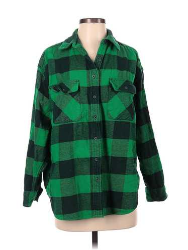 Aerie Women Green Long Sleeve Button-Down Shirt XS