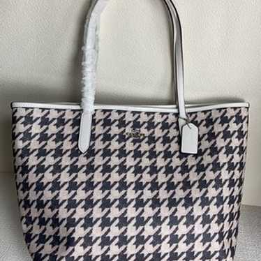 COACH City Tote Bag With Houndstooth Print - image 1