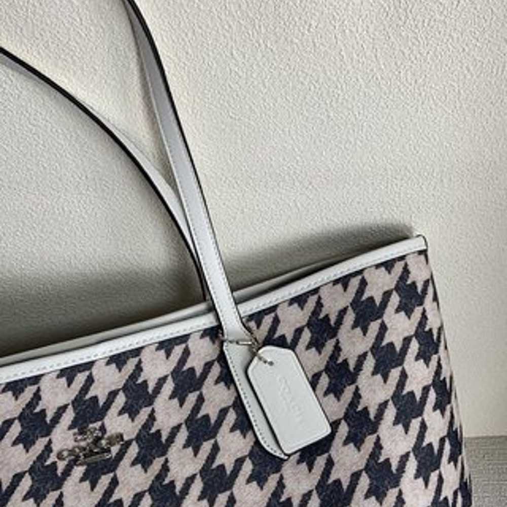 COACH City Tote Bag With Houndstooth Print - image 3