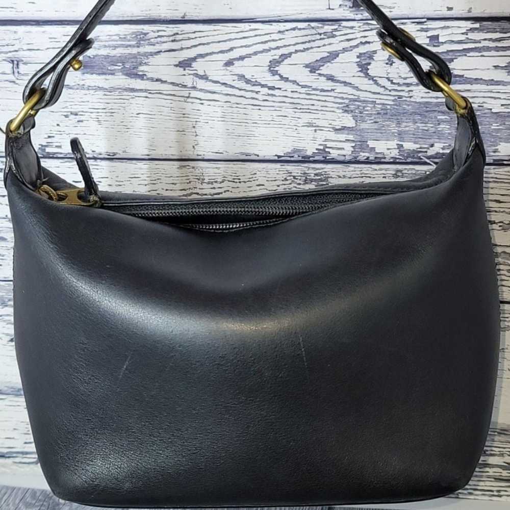 Vintage Coach mini hand bag black leather - image 2