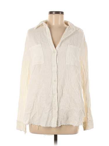 La Miel Women Ivory Long Sleeve Button-Down Shirt 