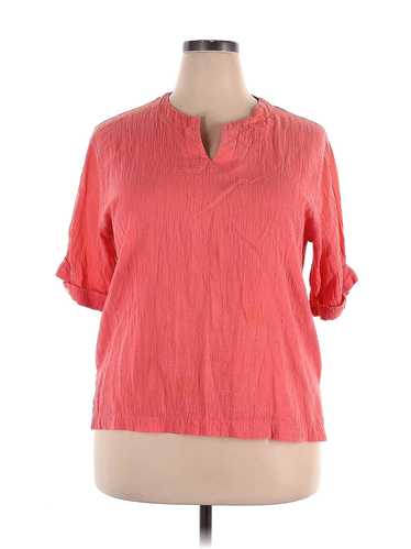 Habitat Women Red Long Sleeve Blouse 2X Plus