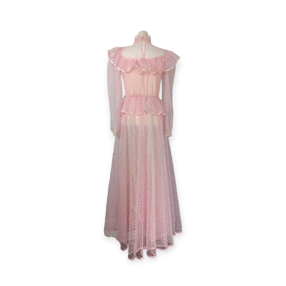 Vintage 80's NIGHT MOVES Prom Gown 7/8 Light Pink… - image 3