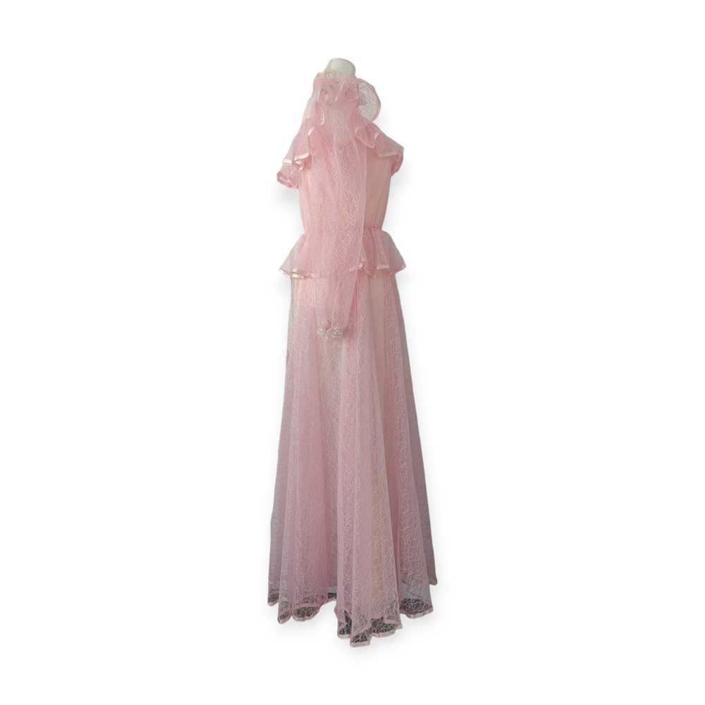 Vintage 80's NIGHT MOVES Prom Gown 7/8 Light Pink… - image 4