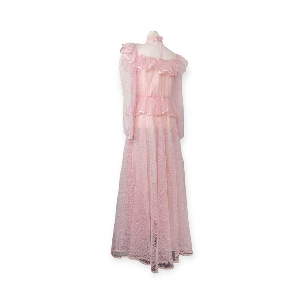 Vintage 80's NIGHT MOVES Prom Gown 7/8 Light Pink… - image 5