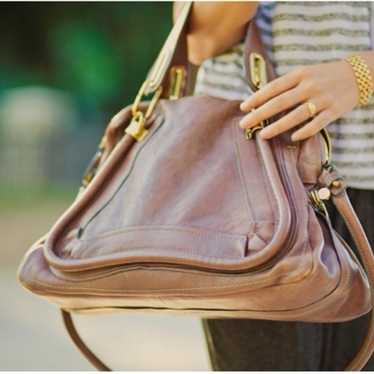 Chloe Leather Large Tan / Light Pink Bag