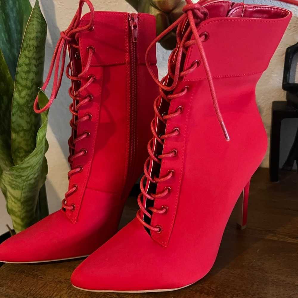 lpointed toe lace up ankle boot stiletto heel - image 4