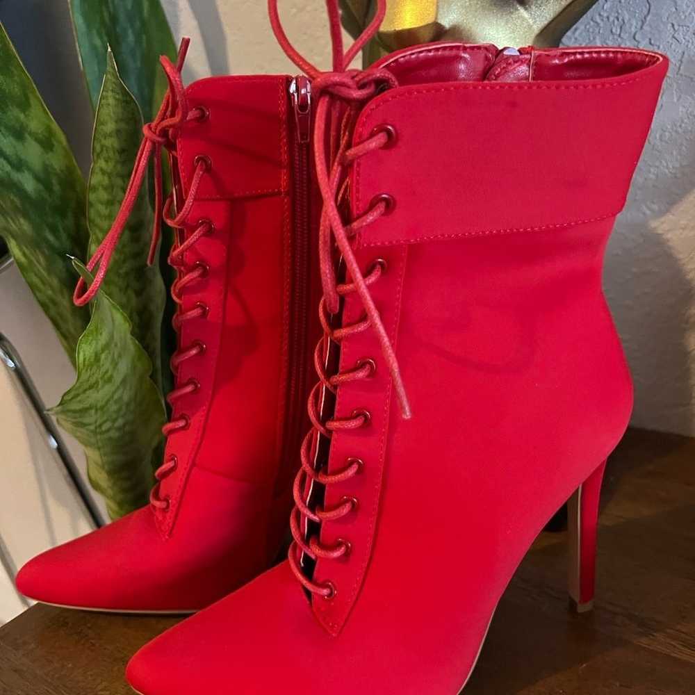 lpointed toe lace up ankle boot stiletto heel - image 5