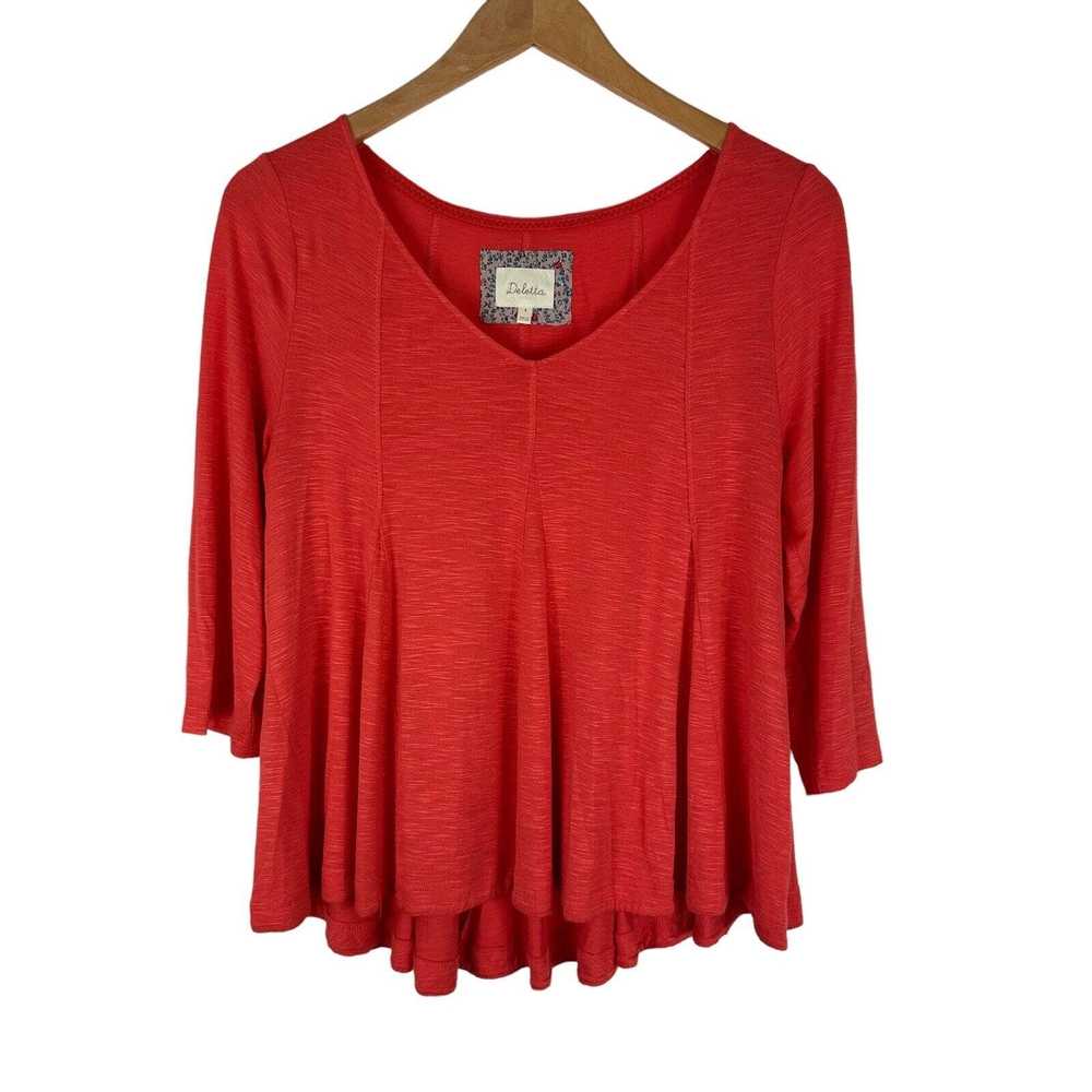 Anthropologie Deletta Womens Knit Top Pullover V … - image 1