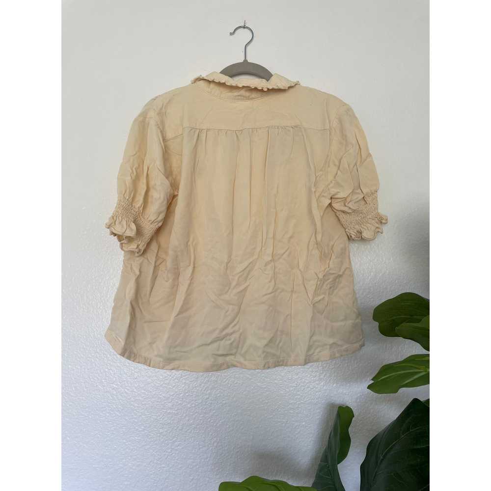 Simple Retro Size L Pale Yellow Embroidered Women… - image 8