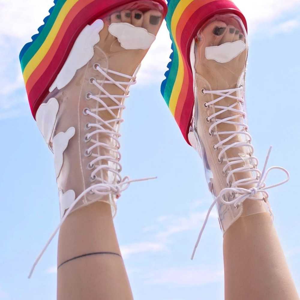 Dollskill rainbow platform boots - image 1