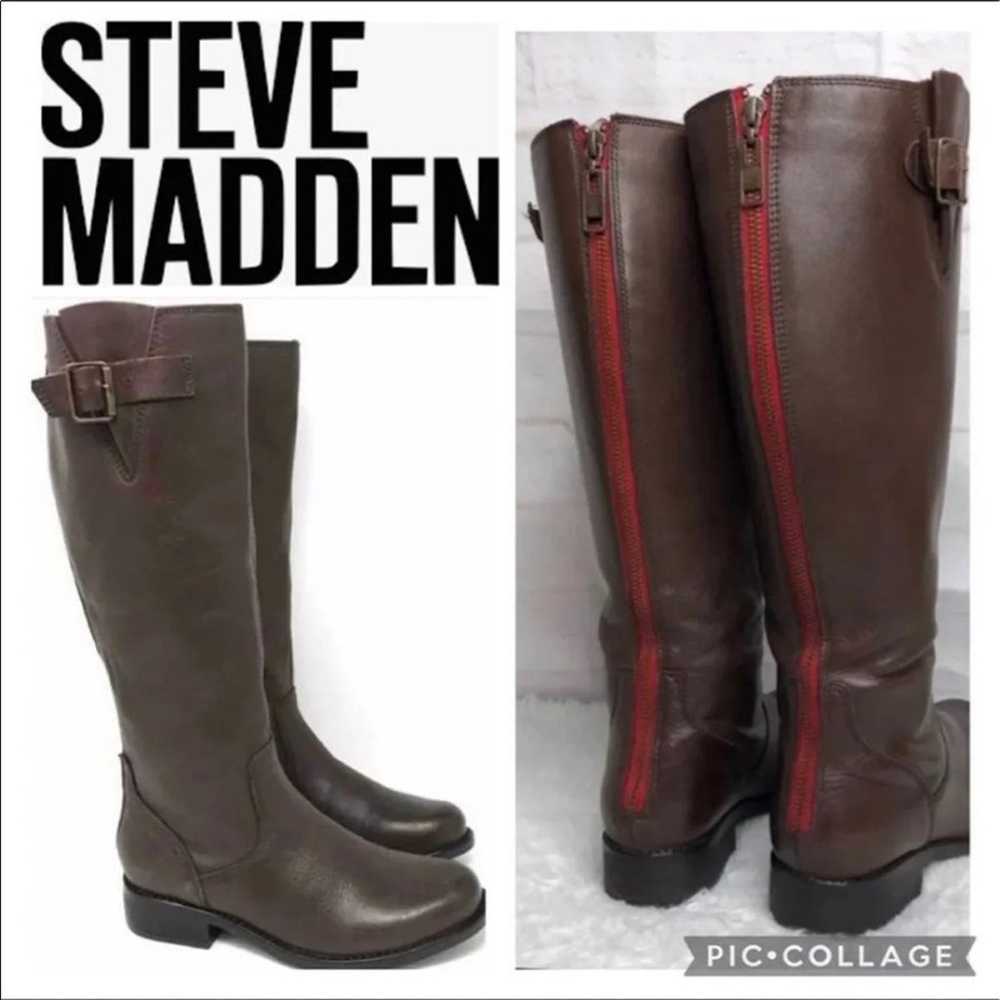 Steve Madden Women's Trico Brown Leather Knee Hig… - image 1