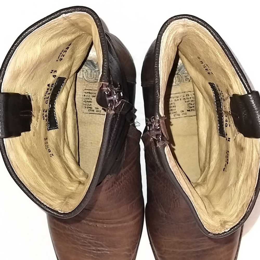 Vintage Rudel Mens Cowboy Western Boots, Brown, S… - image 11