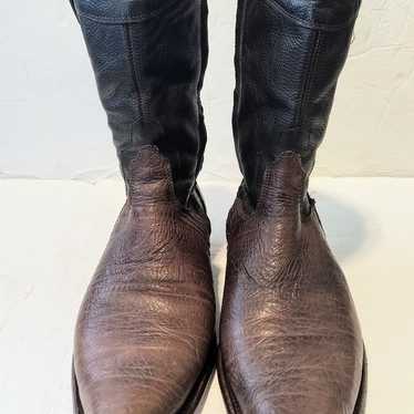 Vintage Rudel Mens Cowboy Western Boots, Brown, S… - image 1