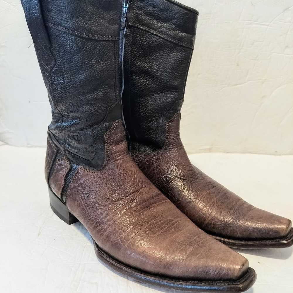 Vintage Rudel Mens Cowboy Western Boots, Brown, S… - image 3
