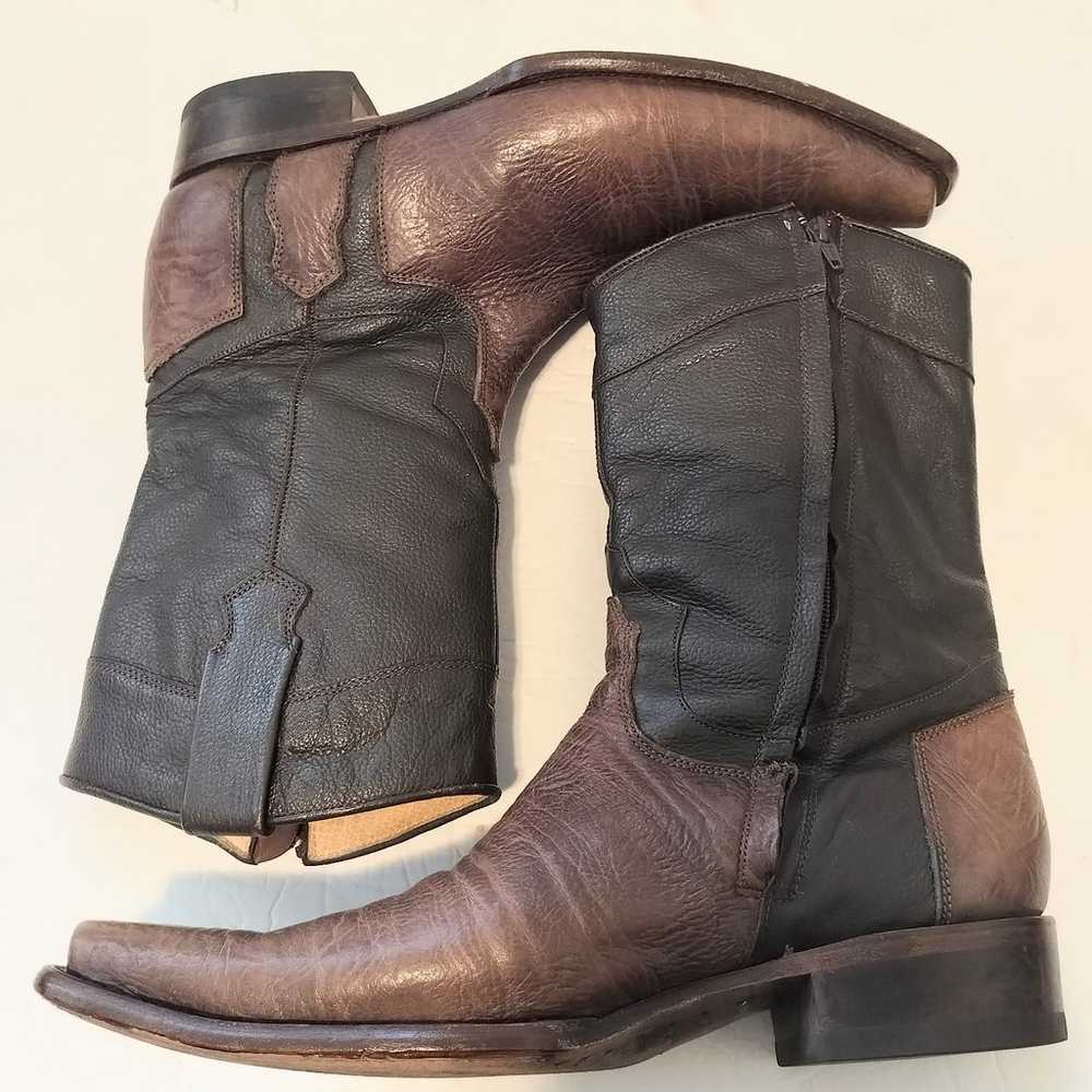 Vintage Rudel Mens Cowboy Western Boots, Brown, S… - image 4