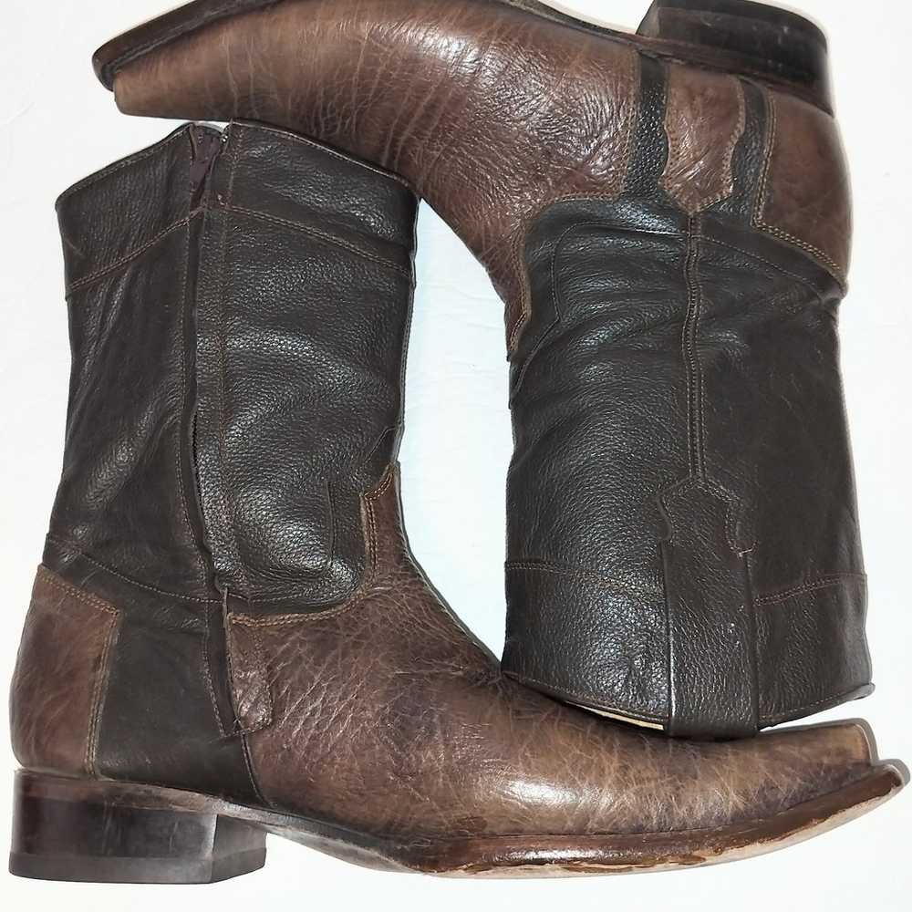 Vintage Rudel Mens Cowboy Western Boots, Brown, S… - image 5