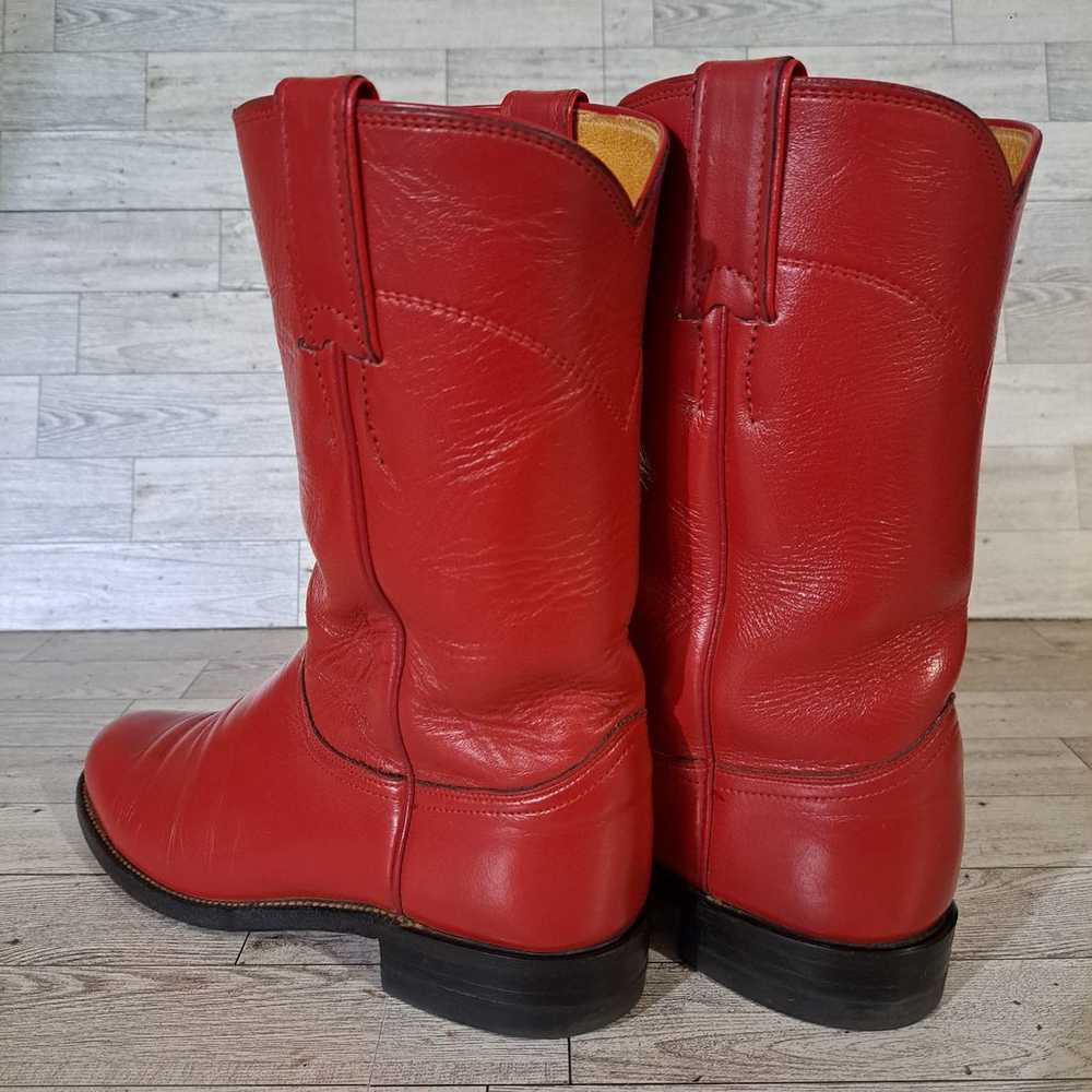 Women's Vintage Justin Roper Western Red Leather … - image 3