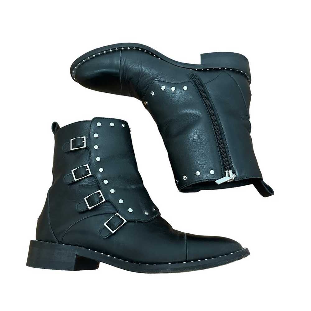 Jimmy Choo Baxter 35 Moto Boots Black Leather EU … - image 2