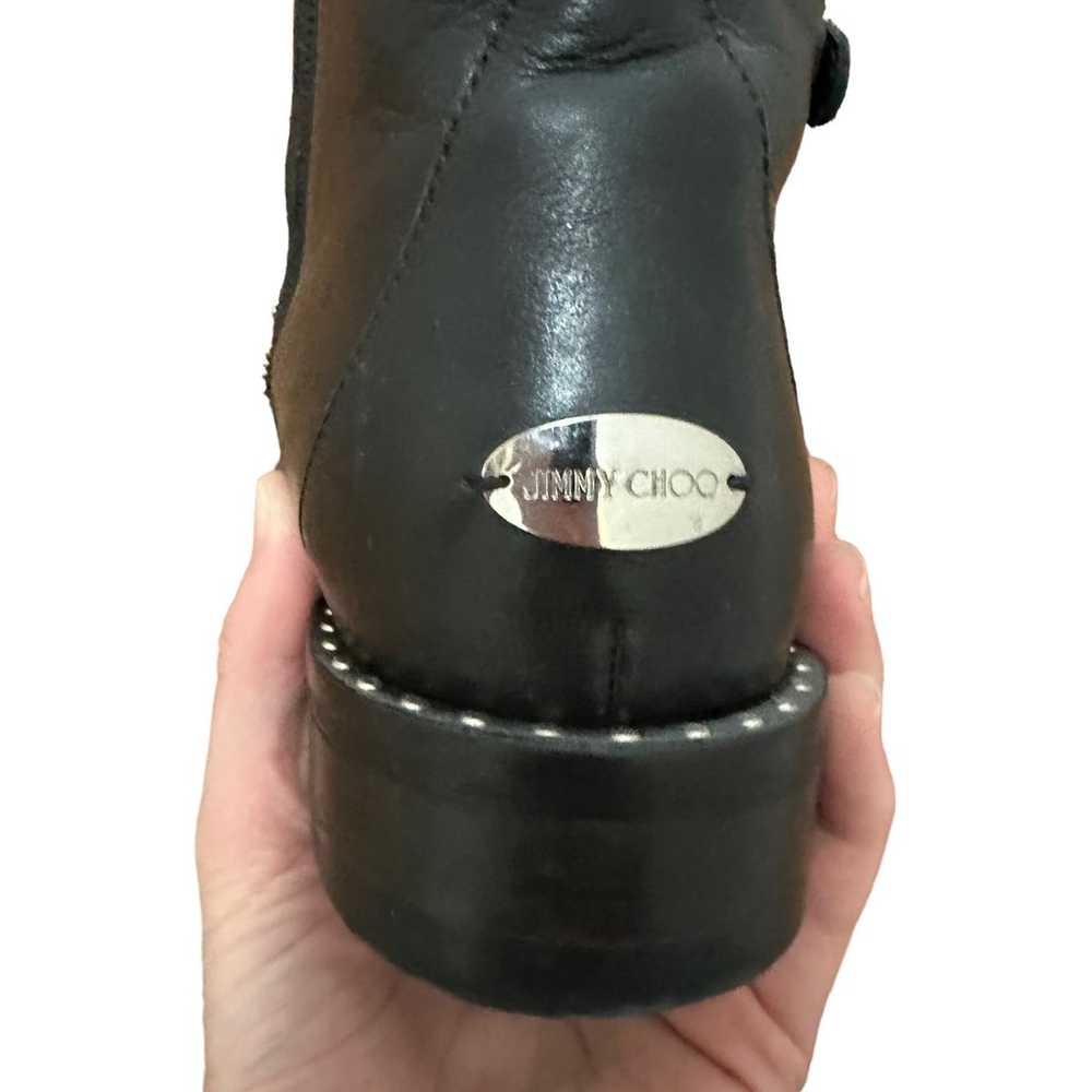 Jimmy Choo Baxter 35 Moto Boots Black Leather EU … - image 7