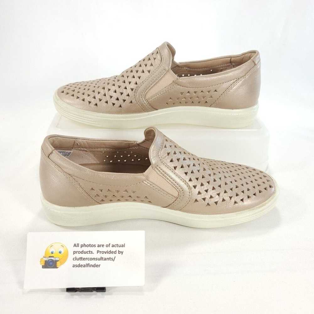 Ecco Perforated Leather Loafer Flat Womens Size 6… - image 4