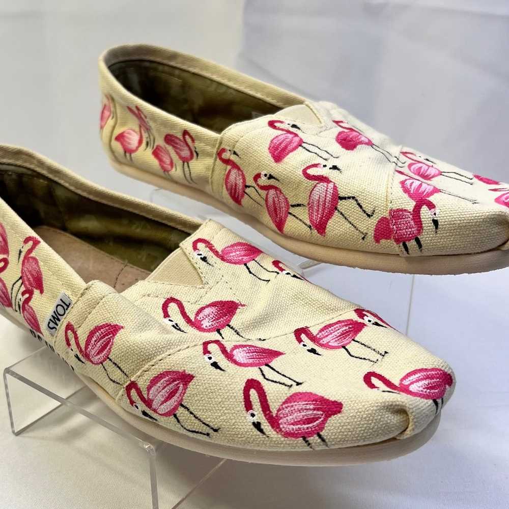 NWOT-Toms Alpargata Womens Size 9 Custom Flamingo… - image 1