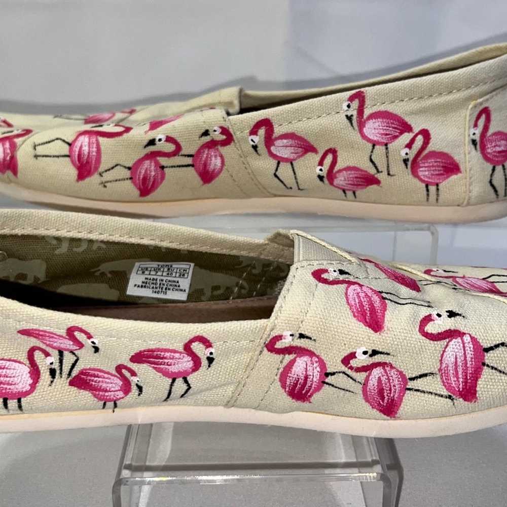 NWOT-Toms Alpargata Womens Size 9 Custom Flamingo… - image 4