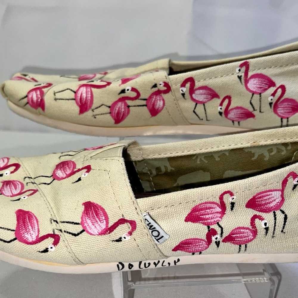 NWOT-Toms Alpargata Womens Size 9 Custom Flamingo… - image 5