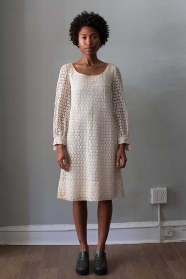 Nina Ricci White Floral Lace Dress